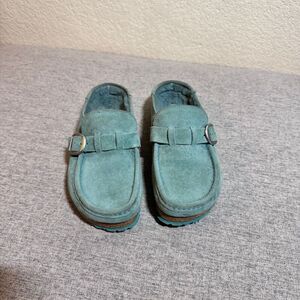 Birkenstock Green Suede Mules